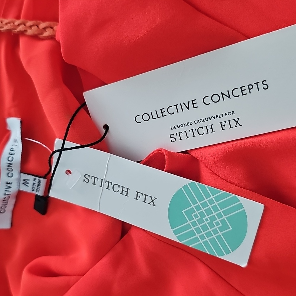 NWT Collective Concepts Bright Coral Blouse, Size Medium - Picture 5 of 6